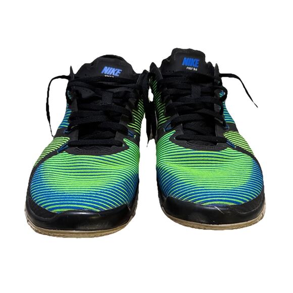 Nike Free Trainer 3.0 V4 Running Shoe Black Green White 749361-034 Men's Size 9 - Picture 1 of 10